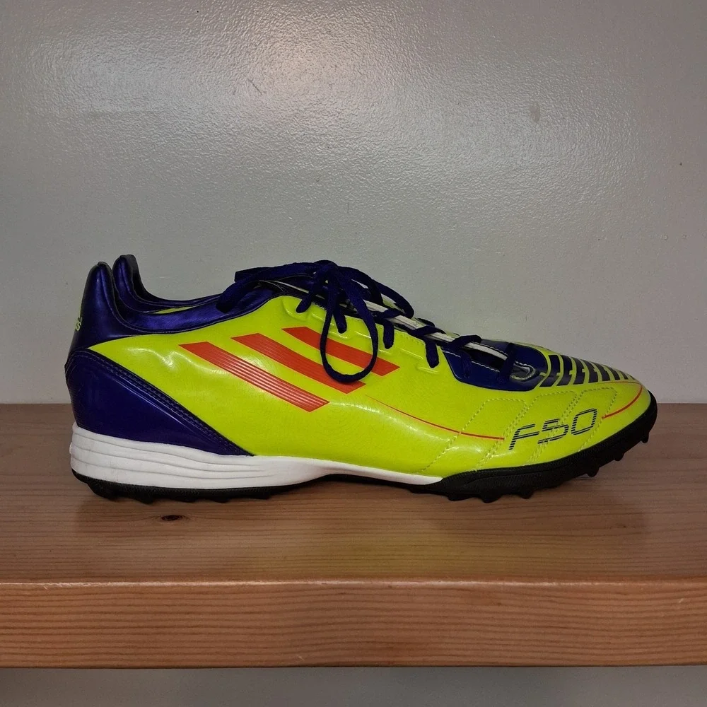 Adidas F50 TRX F10‎ Indoor Soccer Shoes Men's Size 12 Neon Yellow Purple